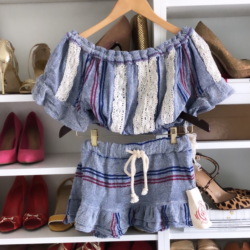 Beach Freedom Coverup Top and Skirt Set